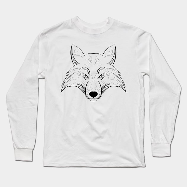 fox head art Long Sleeve T-Shirt by tiver